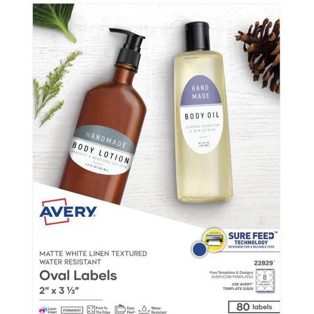 Oval Easy Peel Label (80 Pack)