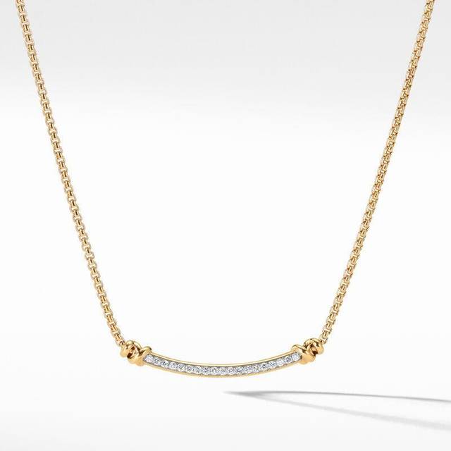 Petite Helena Wrap Station Necklace in 18ct Yellow Gold with Diamonds, 29mm