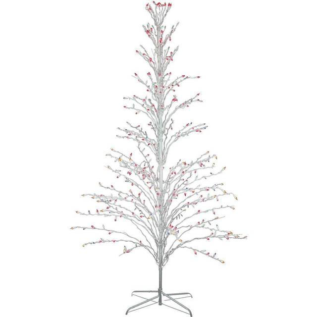 Northlight 6Ft White Lighted Christmas Cascade Twig Tree Outdoor Decoration - Clear Lights
