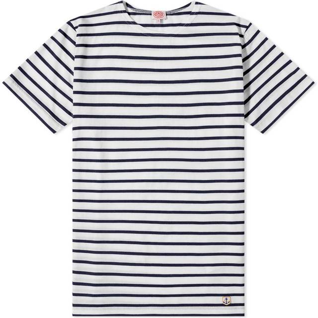 Armor-lux Hoedic T-shirt för män, Flerfärgad (Blanc/Navire 400), XXL