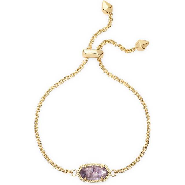 Kendra Scott Elaina Link Chain Bracelet for Women  Dainty Fashion Jewelry  14k Gold-Plated Brass  Amethyst