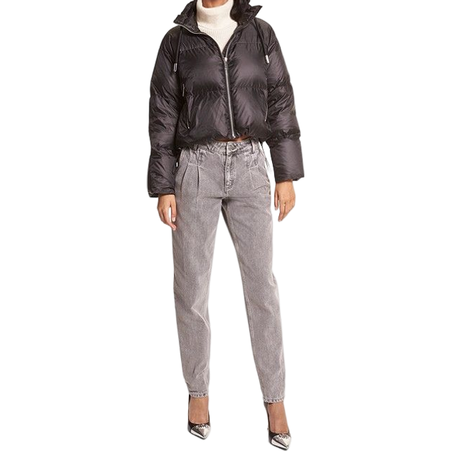 Black Eco Puffer Jacket for Women
