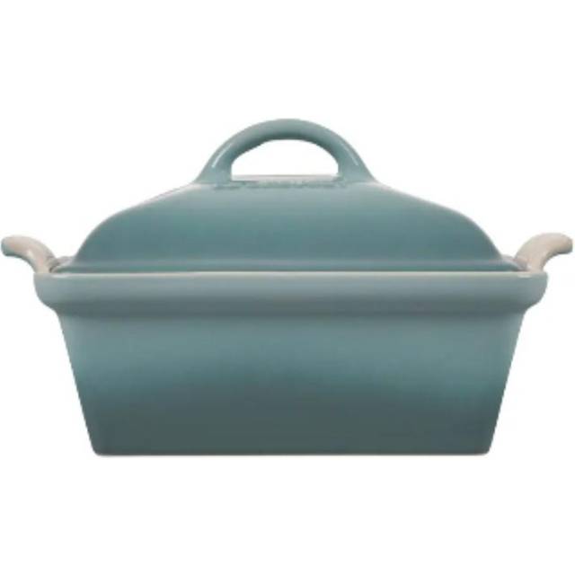Le Creuset Stoneware Heritage Covered Square Casserole  9-Inch  Sea Salt