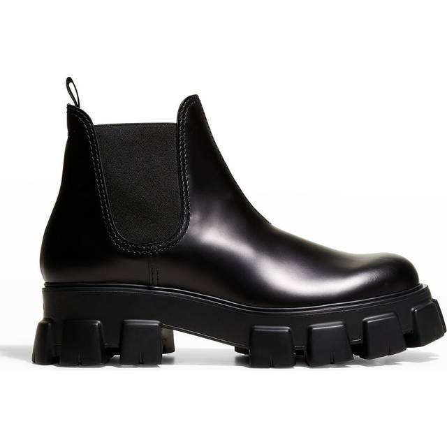 Prada Monolith leather Chelsea boots - black (UK 10)