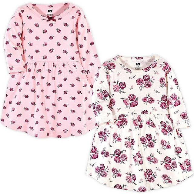 Hudson Baby Girl's Cotton Dresses  Rose  0-3 Months