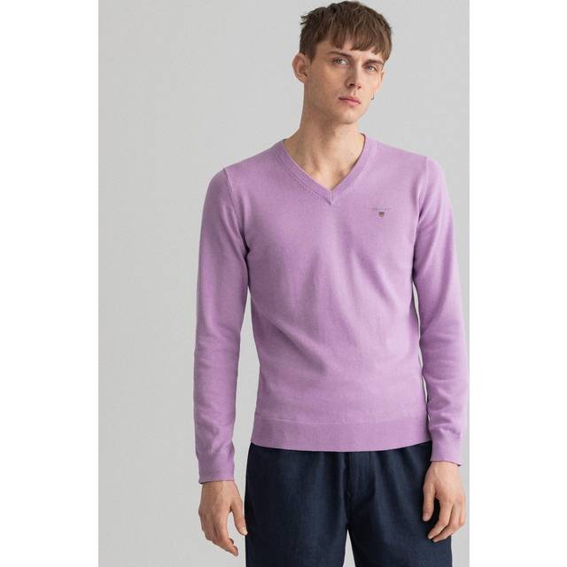 Gant Classic Cotton V-Neck Sweatshirt - Black