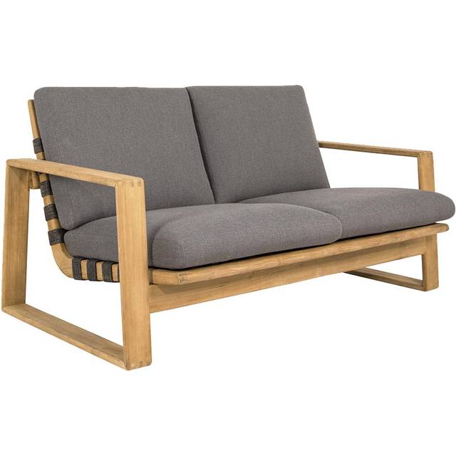 Cane-Line - Endless Outdoor Sofa 2 Seater - dunkelgrau, teak/Stoff Cane-line Airtouch/Gestell Teak/Cane-line Softrope/BxHxT 162x79x80cm (79.0 x 162.0 x 80.0cm)