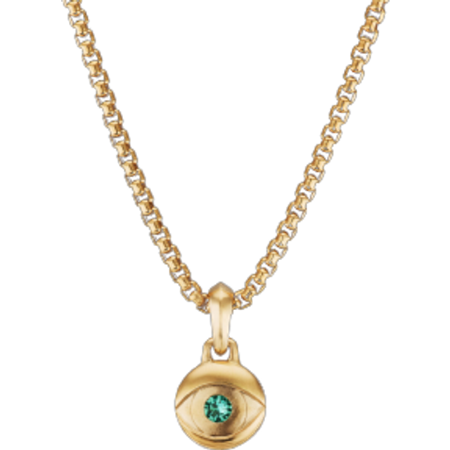 Evil Eye Amulet in 18ct Yellow Gold with Blue Sapphire, 14.5mm