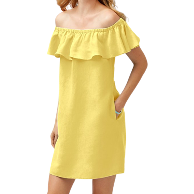 Tommy Bahama St. Lucia Ruffle Linen-Blend Cover-Up Dress