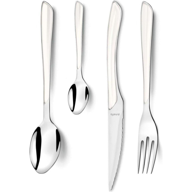 (turquoise) Amefa Cutlery Set 24 Piece Dinnerware Flatware Set Home Kitchen Multi Colors