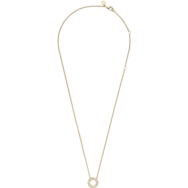 Pandora Gold Logo Pave Circle Necklace - 45cm