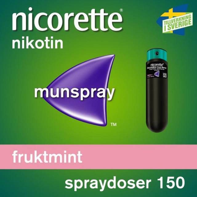 Nicorette Fruktmint, munhålespray, lösning 1 mg/spray, 150 doser