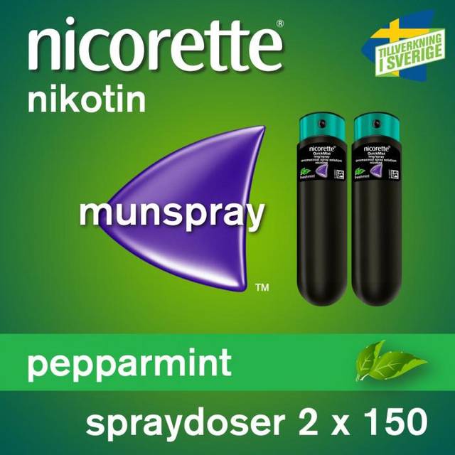 Nicorette Pepparmint, munhålespray, lösning 1 mg/spray 2 x 150 dos(er)