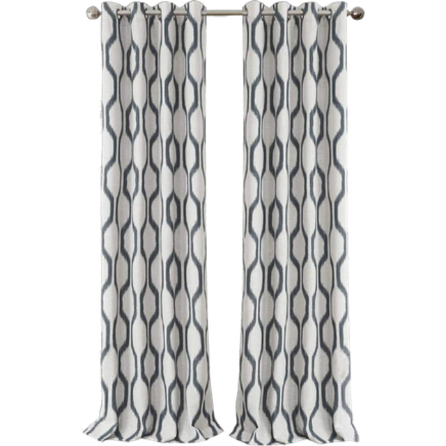 "Elrene Home Fashions Renzo Ikat Geometric Room-Darkening Window Curtain  Living Room and Bedroom Drape with Grommets  52""""""""x95""""""""  1 Panel  Li"