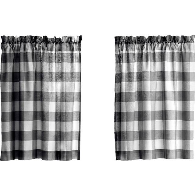 Elrene Home Fashions Farmhouse Living Buffalo Check Window Tier Pair, 24 x 30