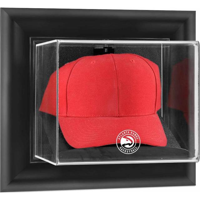 Atlanta Hawks Black Framed Wall-Mounted Cap Display Case