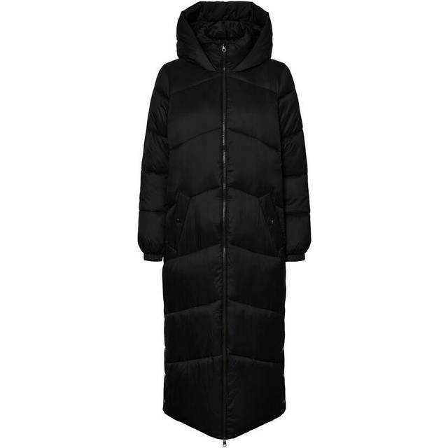 Vero Moda Womens Uppsala Long Coat in Black - Size 8 UK
