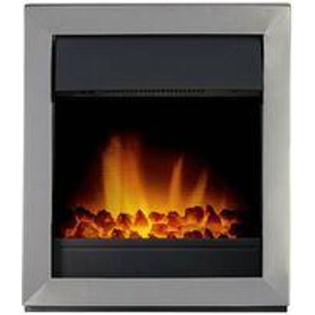 Adam Vancouver Electric Fire in Brushed Steel