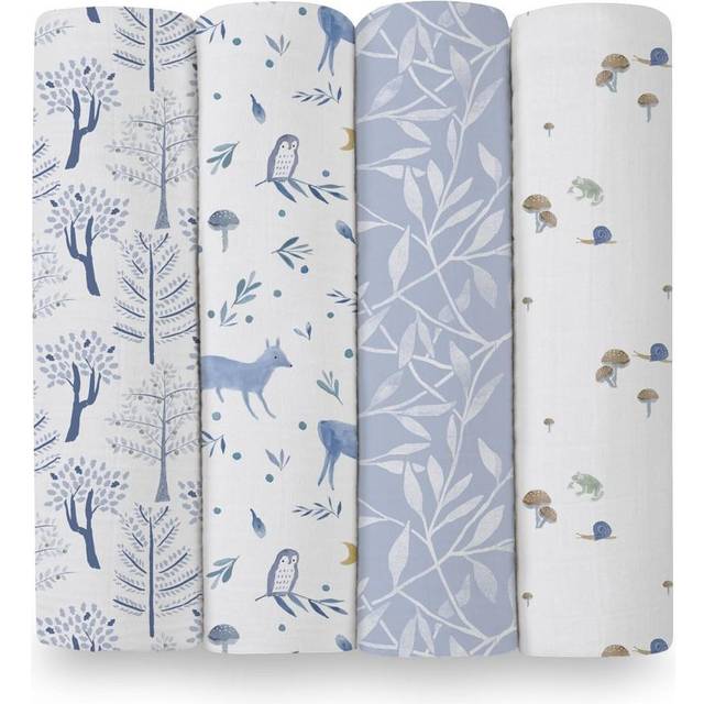 aden + anais™ stora swaddles 4-pack ekologisk bomull muslin karta stjärnorna (jordlig)