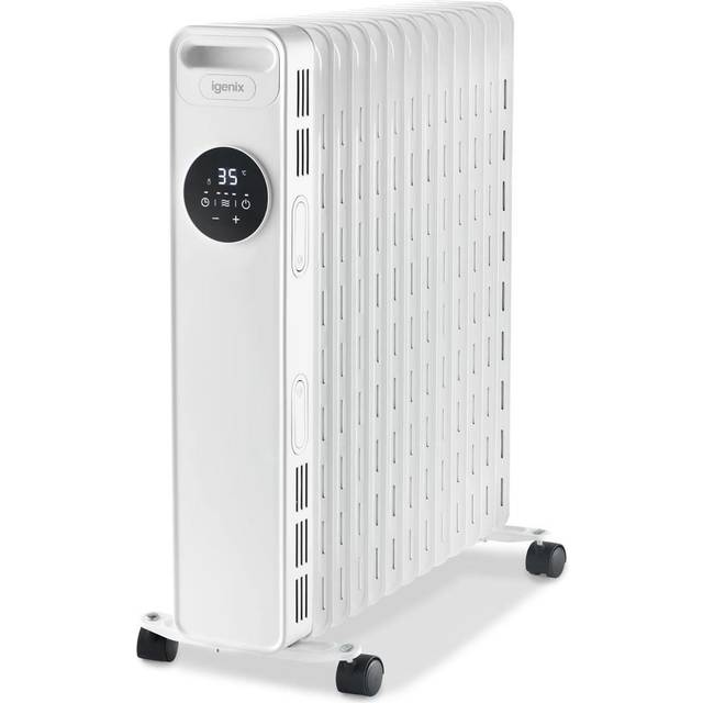 Igenix 2.5kw/2500W Digital Oil Filled Radiator - White, White