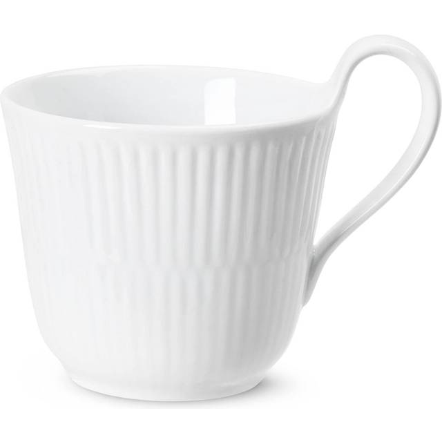 Royal Copenhagen - White Fluted Mugg Med Högt Handtag 24 cl - Kaffekoppar