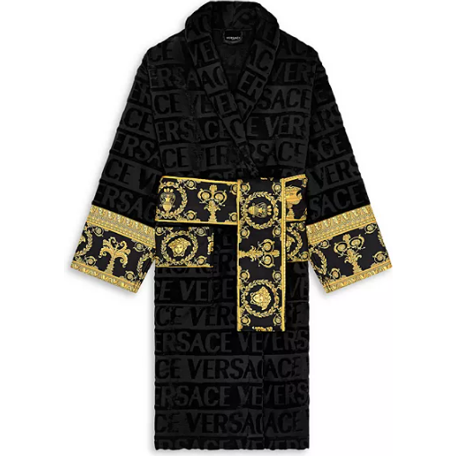 Versace Home Baroque Bathrobe - Black
