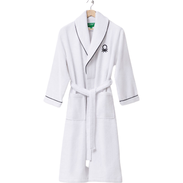 Peignoir de bain Benetton Blanc 100 % coton