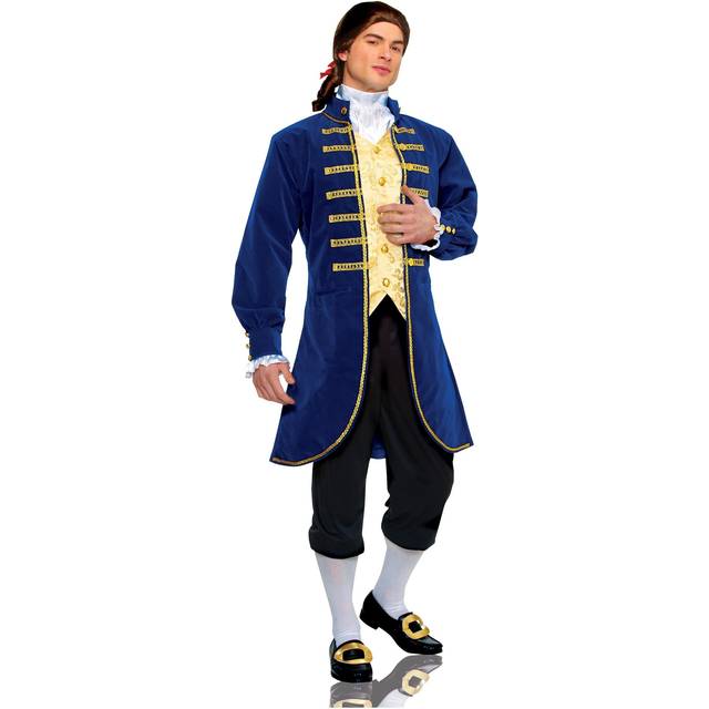 Colonial Aristocrat Costume for Men - Blue&#47;Orange (XXS)