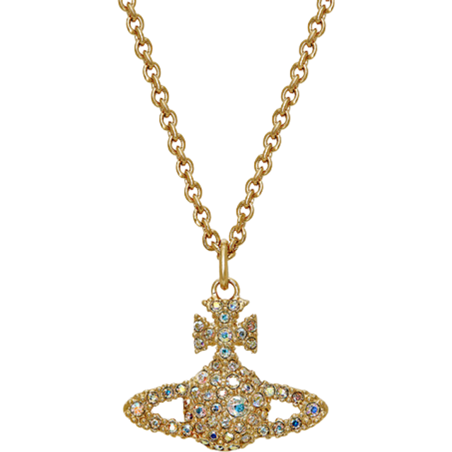 Vivienne Westwood Jewellery Womens Gold / Crystal Grace Bas Relief Platinum Plated Brass and Cubic Zirconia Pendant Necklace - Gold /  Crystal