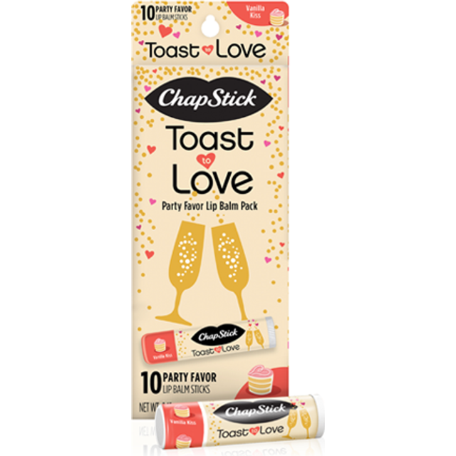ChapStick Party Favor Toast to Love Lip Balm Pack, Lip Care, 10 Ct (0.15 Oz Each)