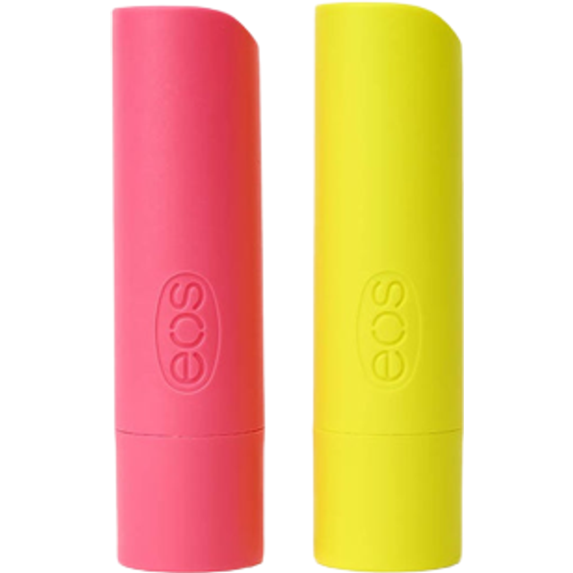 eos 100% Natural Lip Balm - Strawberry Peach and Pineapple Passionfruit  Dermatologist Recommended  All-Day Moisture  0.14 oz  2 Pack