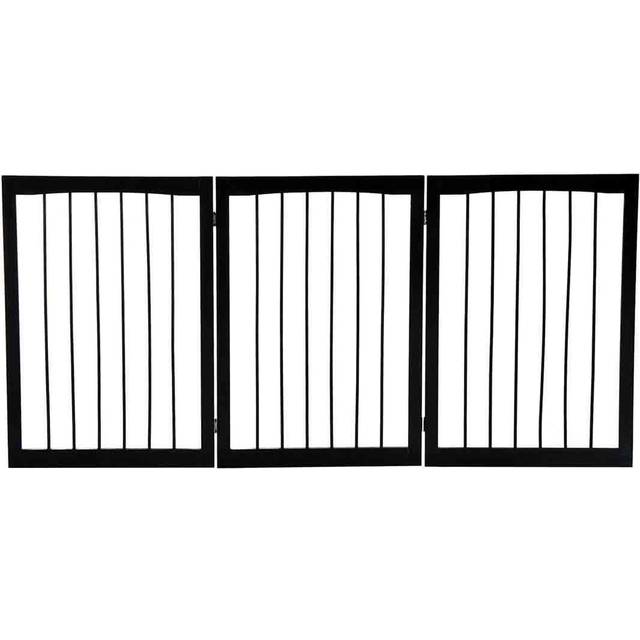 Folding Pet Gate - Dark brown - Brown