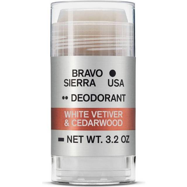 Aluminum-Free Natural Deodorant for Men by Bravo Sierra - Long Lasting All-Day Odor and Sweat Protection - White Vetiver & Cedarwood 3.2 oz - Paraben-