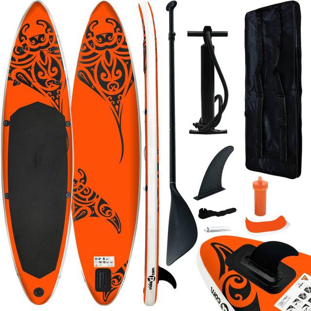 vidaXL SUP-bräda uppblåsbar 366x76x15 cm orange