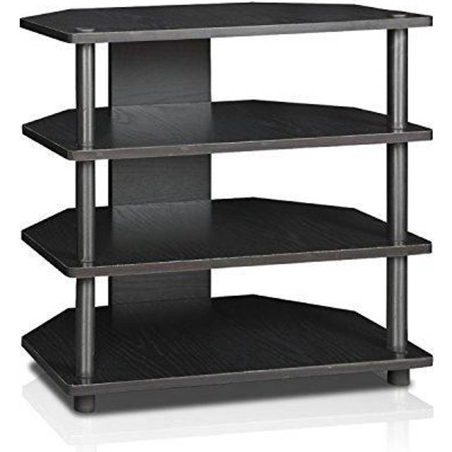 Furinno Turn-N-Tube Easy Assembly 4-Tier Petite Entertainment Center / TV Stand / TV Unit / TV Desk, Blackwood