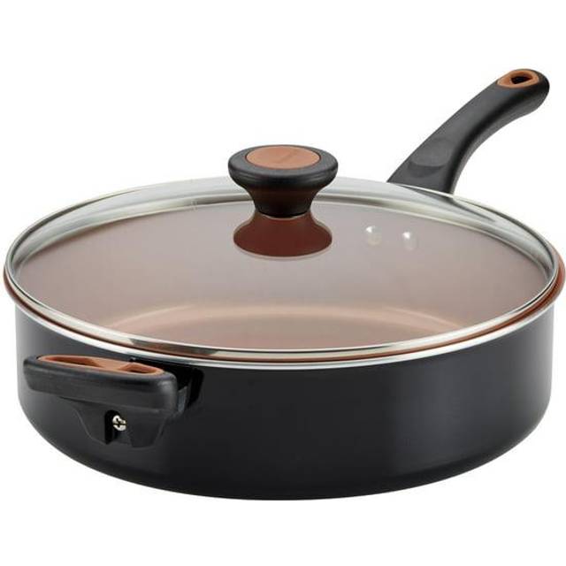 Glide Copper Ceramic 4-Quart Covered Saute with Helper Handle