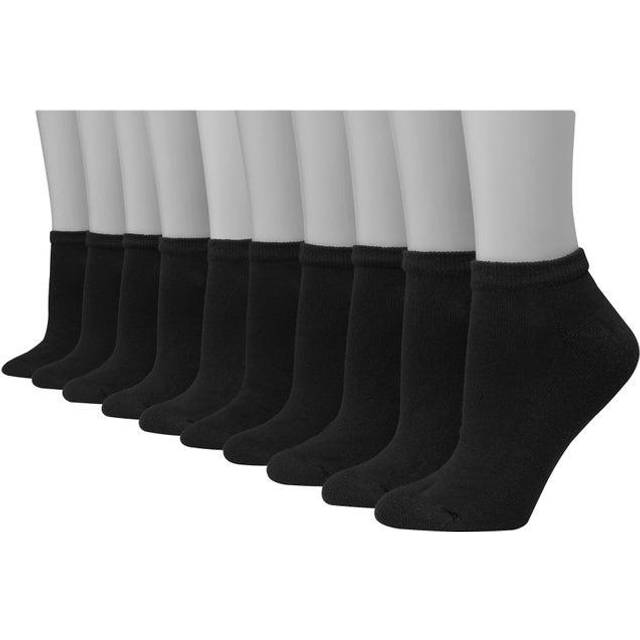 Hanes womens 10-pair Value Pack Low Cut athletic socks  Black  5 9 US