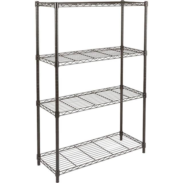 Amazon basics 4-shelf storage unit with height adjustable shelves and levelling