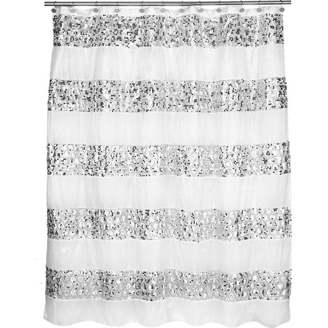 Popular Bath Sinatra Bathroom Shower Curtain Luxury Glamorous Fabric Shower Curtain Modern shower Curtain unique Design Bling White Shower Curtain
