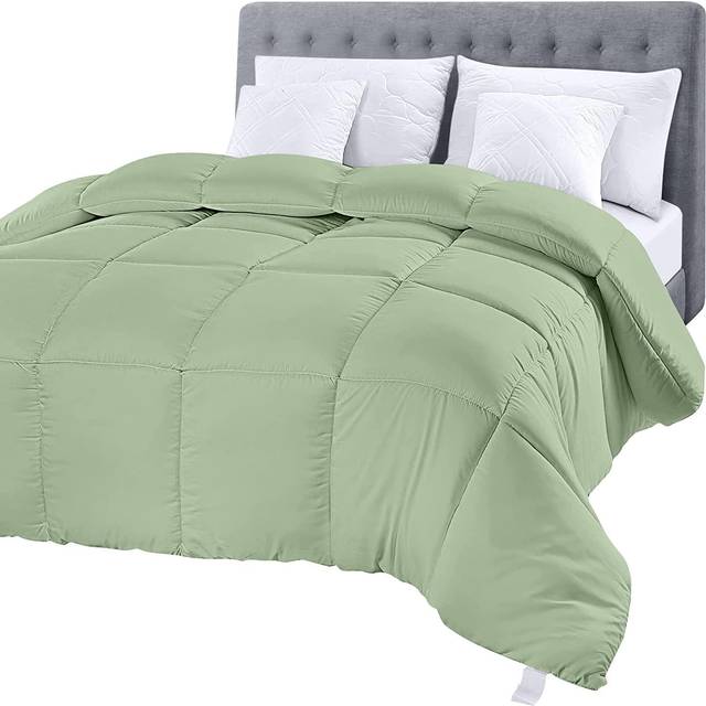 Utopia Bedding All Season Down Alternative Quilted Queen/Full Comforter - Duvet Insert with Corner Tabs - Machine Washable - Bed Comforter - Black/Gre