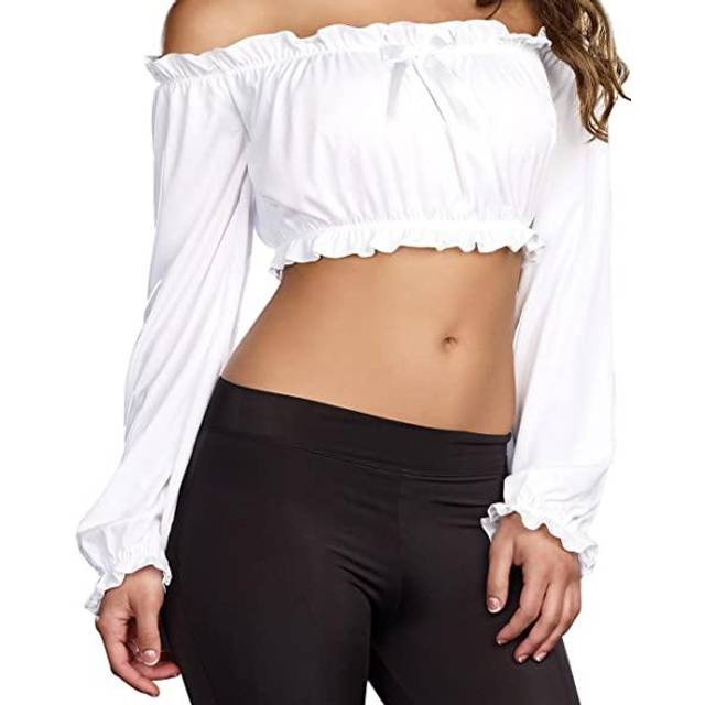 Women's White Peasant Top (M/L)