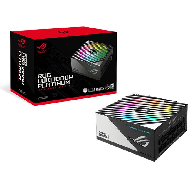 ASUS ROG Loki SFX-L 1000 W Platinum (fullt modulär strömförsörjning, 80+ Platinum, 120 mm PWM ARGB-fläkt, Aura Sync, ATX 3.0 kompatibel, PCIe 5.0 Ready)