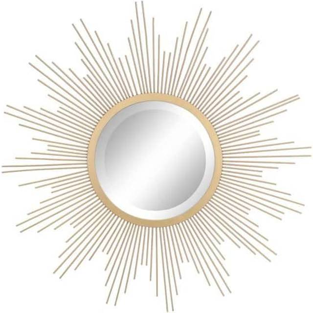 "Round Decorative Antique Gold 23"" Metal Starburst Hanging Mirror for Wall"
