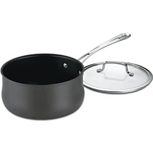 Cuisinart Contour Hard Anodized 1-Quart Saucepan with Cover Black