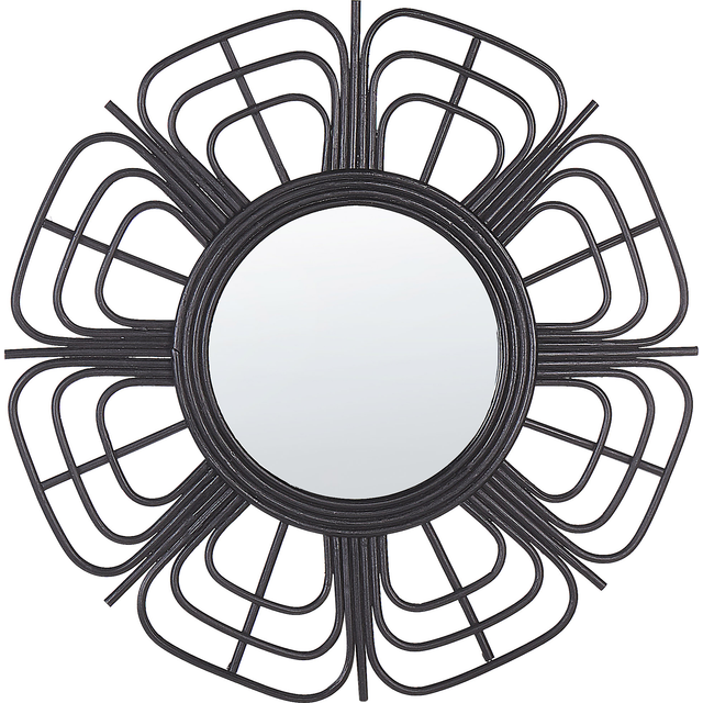 Wall Mirror PASAKU 60 cm 60 cm Rattan Black