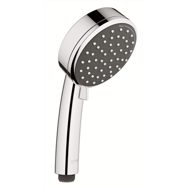 Vitalio Comfort 100 - Hand Shower 10 cm (2 Spray Rain and Jet Patterns, Water Saving, Fits All Standard Shower Hoses, Anti-Limescale System, Min.