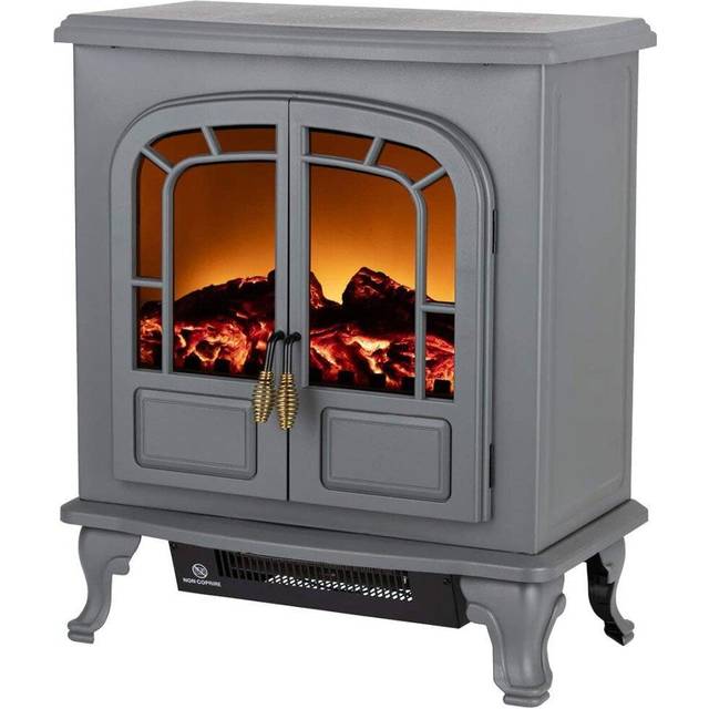 2KW Wingham Electric Double Door Fire Stove Grey