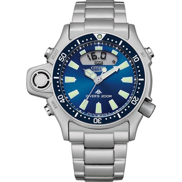 Citizen Promaster Aqualand Stainless Steel Blue Dial Quartz Diver's JP2000-67L 200M Men's Watch blue