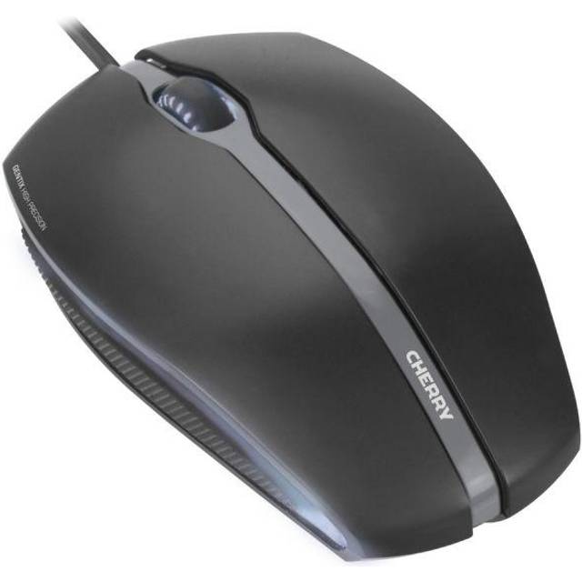 CHERRY GENTIX 4K, trådbunden mus, optisk sensor med hög precision, 4-nivåer omkopplingsbar upplösning, perfekt ergonomi, 6 knappar och rullhjul, svart
