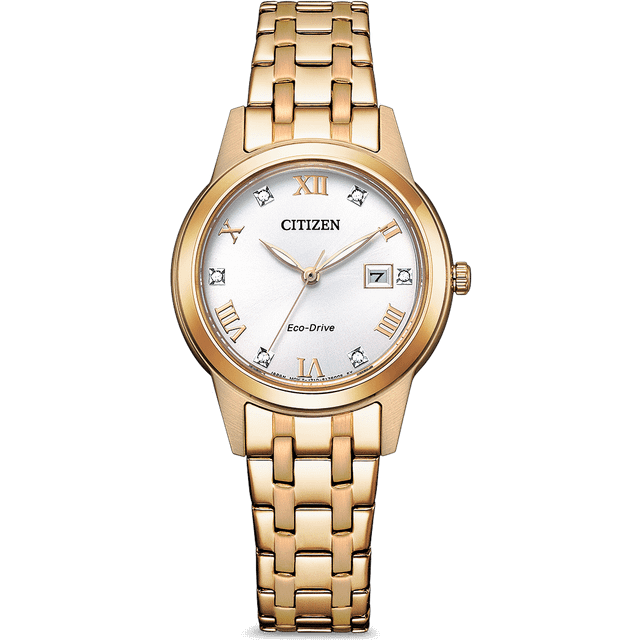 Citizen Analog eko-drive-klocka för kvinnor med rostfritt stål armband elegans, Roséguld, Einheitsgröße, Armband